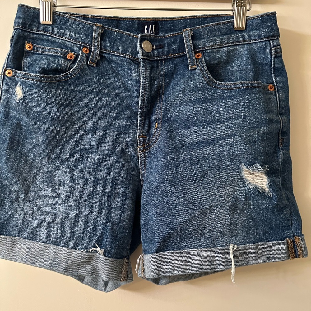GAP Women's Distressed Blue Jean Shorts